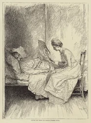 Ilustração para a história de uma enfermeira, por Honnor Morten