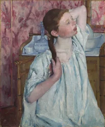 Menina Arranjando o Cabelo