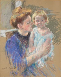 Mãe de roxo, segurando seu filho, c.1914