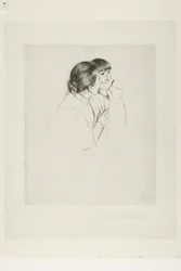 Mãe camponesa e criança, c.1895 (ponto seco sobre papel marfim)