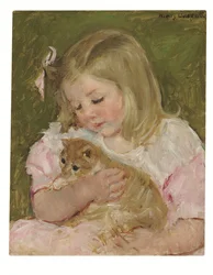 Sara segurando um gato, c.1907-08 (óleo sobre tela)