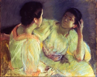 The Conversation, c.1896 (pastel sobre papel colocado sobre tela)