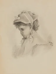 Untitled Head of a Child Looking Down, 1878.