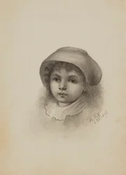 Untitled Head of a Child with Hat, 1878.