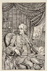 Franklin, cópia por Boris Mestchersky (d.1957) ilustração de "História da nação francesa", Ciências, volumes I e II, por Gabriel Hanotaux (1853-1944), 1924