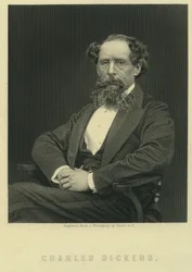 Charles Dickens, retrato após foto de Herbert Watkins (n. 1828)