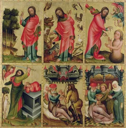Ala esquerda interna do Altar Alto de São Pedro em Hamburgo, o Altar de Grabower (têmpera no painel)