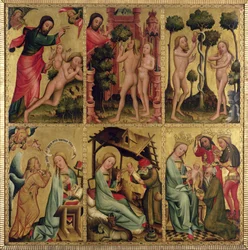 Ala interna do Altar Alto de São Pedro em Hamburgo, o Altar de Grabower, 1383 (têmpera no painel)