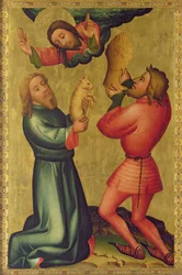 As Ofertas de Caim e Abel do Altar Supremo de São Pedro em Hamburgo, O Altar de Grabower, 1383 (têmpera no painel)
