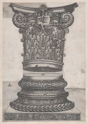 Speculum Romanae Magnificentiae: Capital e base decorada, ca. 1537., ca. 1537.
