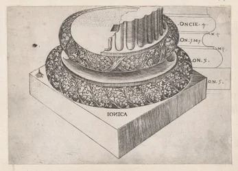 Espelho da magnificência romana: base jónica, ca. 1537., c. 1537