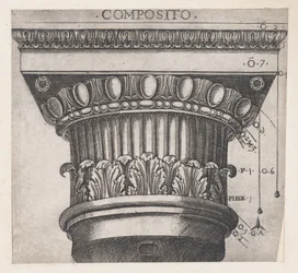 Speculum Romanae Magnificentiae: Capital iónica, ca. 1537.