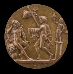 Hércules com figuras de Bacchic, segunda metade do século XV.