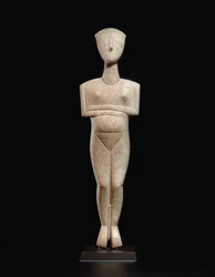 Cycladic figura feminina reclinável, nome do mestre Schuster, Early Cycladic II, c.2400 BC (mármore)