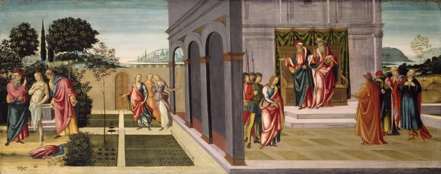 Susanna e os Anciãos no Jardim, e o Julgamento de Susanna diante dos Anciãos, c.1500