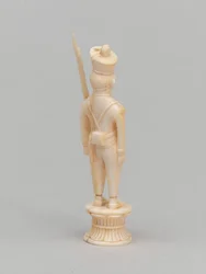 Peão branco, peça de xadrez, Índia, 1820 por volta de