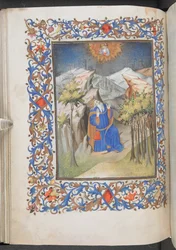 David em oração, Horas de Anjou, Egerton 1070, f.44v (velino)