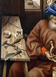 Tríptico da Anunciação (Retábulo de Merode), c.1427-32 (óleo sobre carvalho)