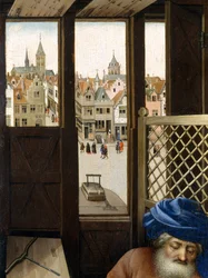 Tríptico da Anunciação (Retábulo de Merode), c.1427-32 (óleo sobre carvalho)