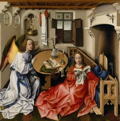 Tríptico da Anunciação (Retábulo de Merode), c.1427-32 (óleo sobre carvalho)