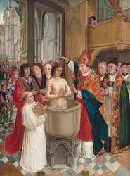 O batismo do rei dos francos Clóvis I em Reims no século V