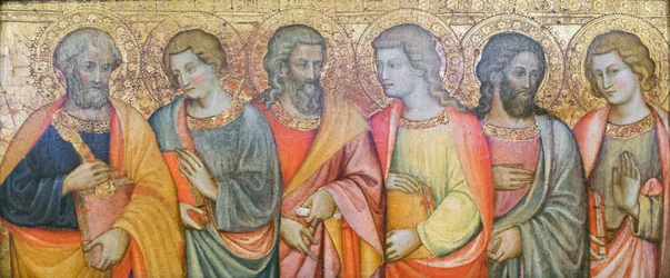Apóstolos, Pedro, João, André, Filipe ?, Simão ?, Tomé ?, Maestro di san Davino (óleo sobre painel), viragem do século XV (óleo sobre painel)