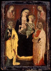 "Madonna and Child enthroned with Saints Peter and Paul", c1400