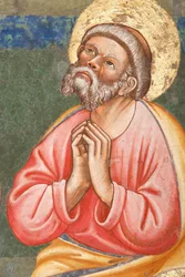 "O Pentecostes", Detalhe com um santo orando, c.1420 (fresco)