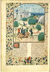 MS Fr 87 Miniatura do Volume II de Chronicle of England escrito por Jean de Wavrin, Lord of Forestel (d.c.1475) (vellum)