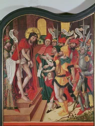Ecce Homo, topo do painel direito interior de um retábulo da Paixão