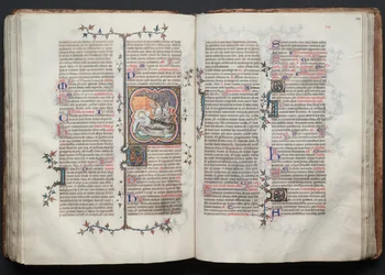 O Missal Gotha: Fol. 113v, O Nascimento de João Batista, c. 1375.