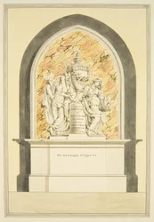 Túmulo da Sra. Elizabeth Draper, morreu em 1835, na Catedral de Bristol (aguarela sobre papel)