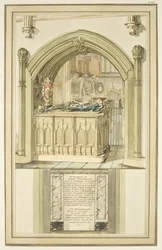 Túmulo de Robert Fitzharding, morto em 1170, na Catedral de Bristol, c.1799 (aguarela sobre papel)