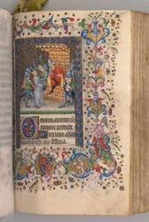 Horas de Carlos o Nobre, rei de Navarra (1361-1425): fol. 169r, Cristo perante Pilatos