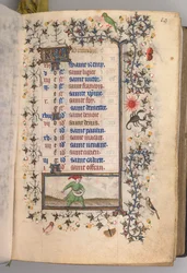 Horas de Carlos Nobre, rei de Navarra 1361-1425: fol. 10 de outubro, c. 1405