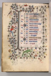 Horas de Carlos Nobre, rei de Navarra 1361-1425: fol. 10v, outubro, c. 1405