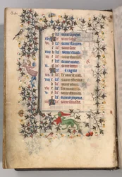 Horas de Carlos Nobre, rei de Navarra 1361-1425: fol. 12v, dezembro, c. 1405