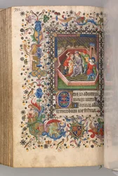 Horas de Carlos Nobre, rei de Navarra 1361-1425: fol. 161v, Zombando de Cristo, c. 1405