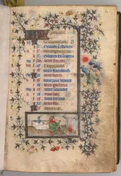 Horas de Carlos Nobre, rei de Navarra 1361-1425: fol. 1º de janeiro, c. 1405