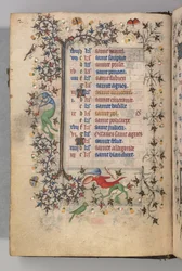 Horas de Carlos Nobre, rei de Navarra 1361-1425: fol. 1v, janeiro, c. 1405