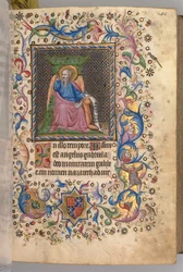 Horas de Carlos Nobre, rei de Navarra 1361-1425: fol. 23r, São Lucas, c. 1405