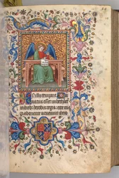 Horas de Carlos Nobre, rei de Navarra 1361-1425: fol. 25a, São Mateus, c. 1405