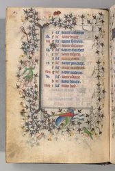 Horas de Carlos Nobre, rei de Navarra 1361-1425: fol. 2v, fevereiro, c. 1405