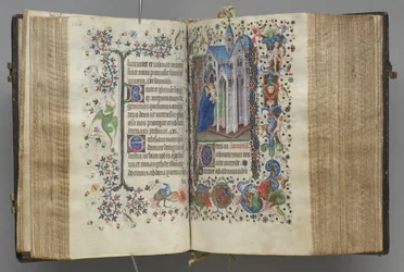 Horas de Carlos Nobre, rei de Navarra 1361-1425: fol. 82v, texto, c. 1405