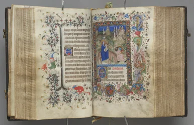 Horas de Carlos Nobre, rei de Navarra 1361-1425: fol. 87v, texto, c. 1405