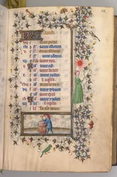 Horas de Carlos Nobre, rei de Navarra 1361-1425: fol. 8 de agosto, c. 1405
