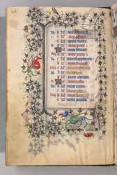 Horas de Carlos Nobre, rei de Navarra 1361-1425: fol. 8v, agosto, c. 1405