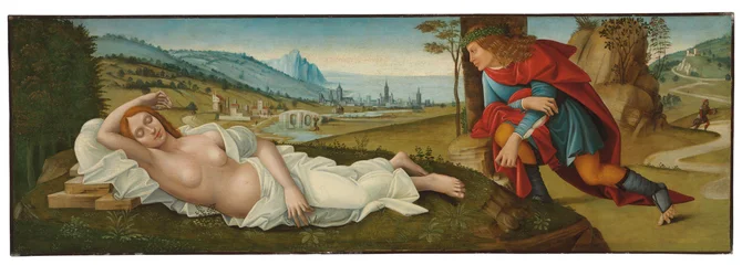 Cymon e Iphigenia (tempera no painel)
