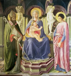 A Madonna e a Criança com SS. Clemente e Justino, 1449-50