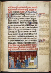 Cotton Tiberius B. VIII f.57r O rei recebe o anel, de «O livro da coroação de Carlos V, rei de França»